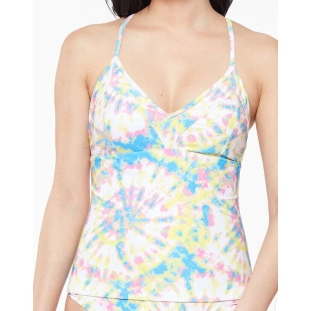 JESSICA Simpson Women's Yellow Tie Dye Stretch Cross-Back. Size Small. NWT $68